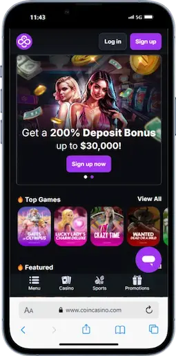 Step 1 - Visit the CoinCasino Homepage