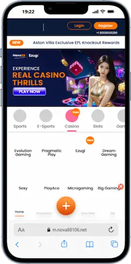 Register At Nova88 Casino Step 1