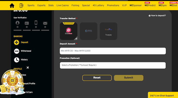 Deposit and Claim Bonus