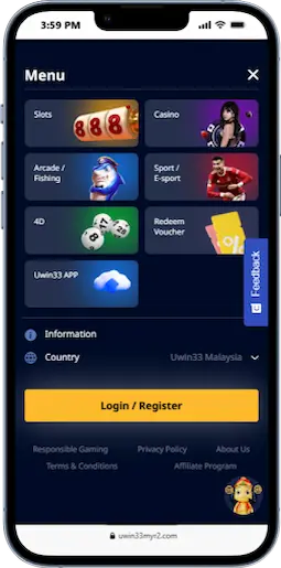 Register At Uwin33 Casino Step 1